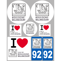 Boulogne-Billancourt - 8 autocollants variés - Sticker/autocollant
