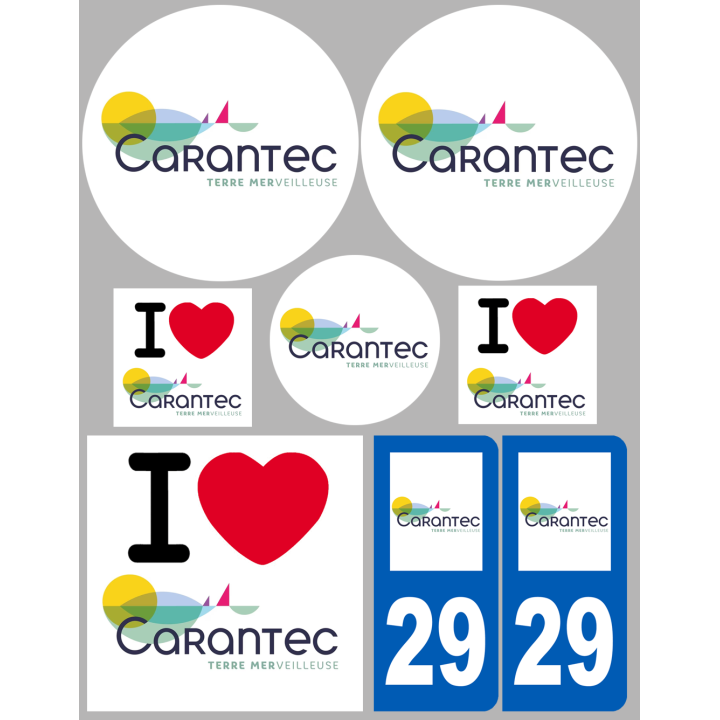 Carantec - 8 autocollants variés - Sticker/autocollant