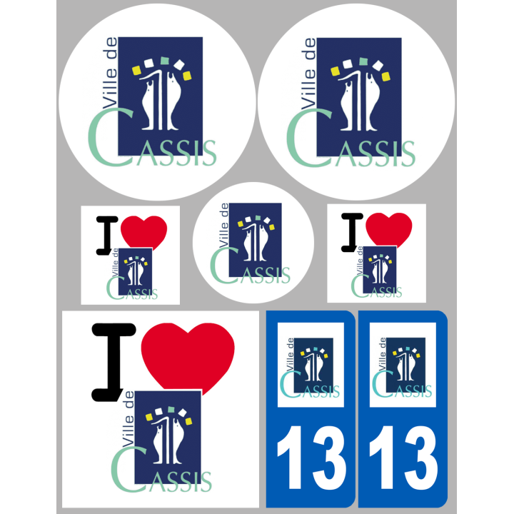 Cassis - 8 autocollants variés - Sticker/autocollant