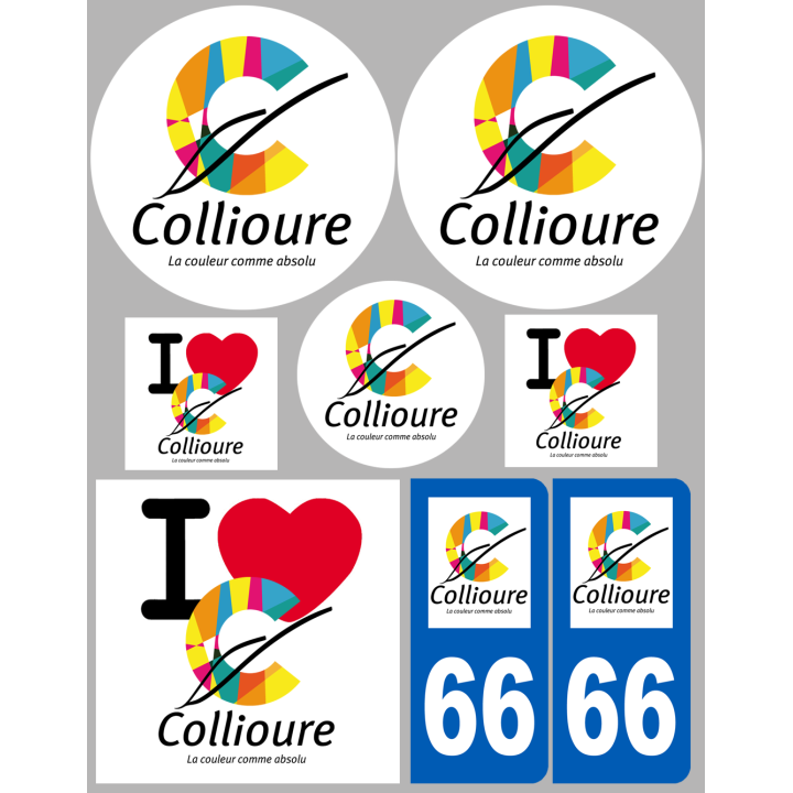 Collioure - 8 autocollants variés - Sticker/autocollant