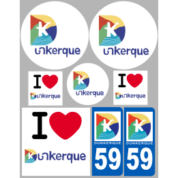 Dunkerque - 8 autocollants variés - Sticker/autocollant