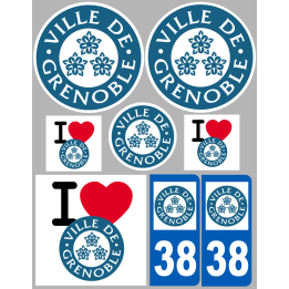 Grenoble - 8 autocollants variés - Sticker/autocollant