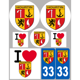 Hourtin - 8 autocollants variés - Sticker/autocollant