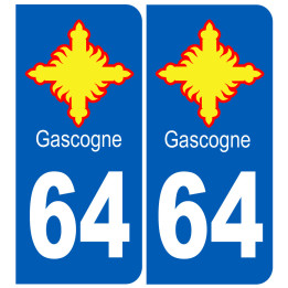 immatriculation Gascogne 64 Pyrénées-Atlantiques - Sticker/autocolla