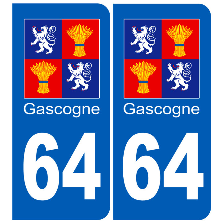 immatriculation Gascogne64 Pyrénées-Atlantiques - Sticker/autocollan