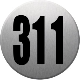 numéroderue311 - gris brossé 10x10cm - Sticker/autocollant