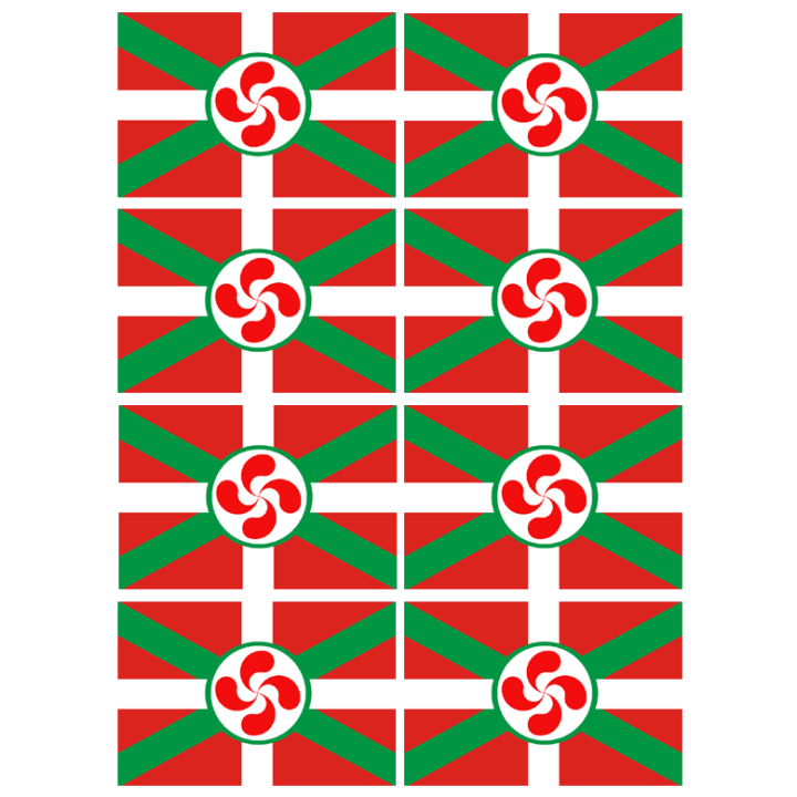 Drapeau Basque Lauburu - 8fois 9.5x6.3cm - Sticker/autocollant