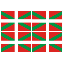 Drapeau Basque - 4fois 9.5x6.3cm - Sticker/autocollant