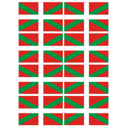 Drapeau Basque - 8fois 9.5x6.3cm - Sticker/autocollant