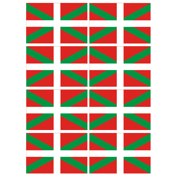 Drapeau Basque - 8fois 9.5x6.3cm - Sticker/autocollant