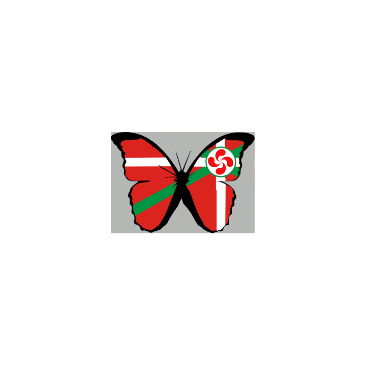 Effet papillon Basque - 10x7cm - Sticker/autocollant