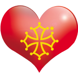 Coeur Pays Occitanie - 5X4.3cm - Sticker/autocollant