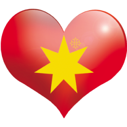 Coeur Pays d'Oc - 5X4.3cm - Sticker/autocollant