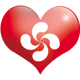 Coeur basque - 5x4.3cm - Sticker/autocollant