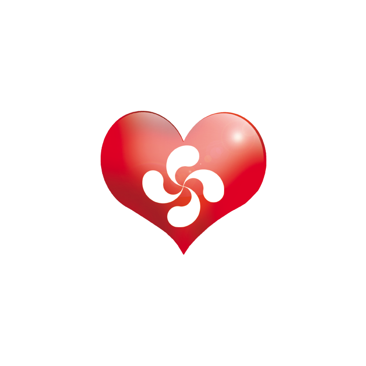 Coeur basque - 5x4.3cm - Sticker/autocollant