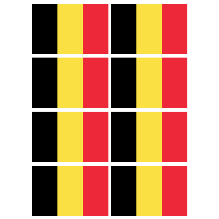 Drapeau Belgique - 8 stickers - 9.5 x 6.3 cm - Sticker/autocollant