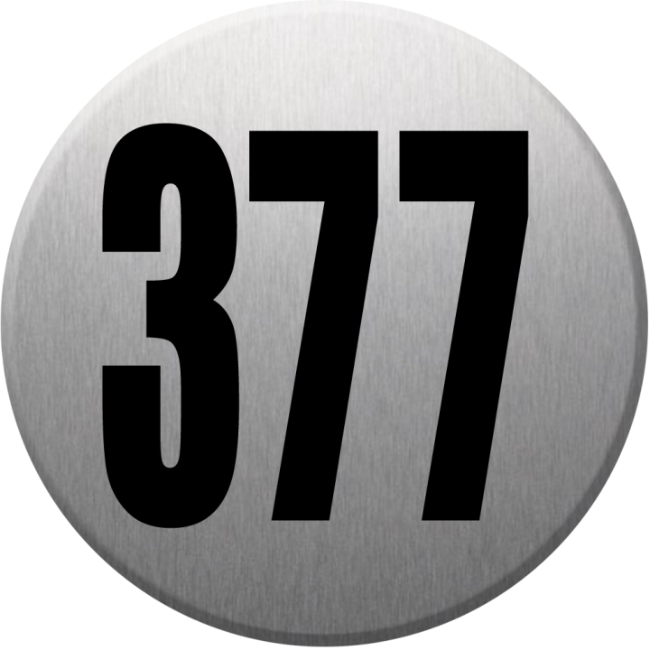numéroderue377 - gris brossé 10x10cm - Sticker/autocollant