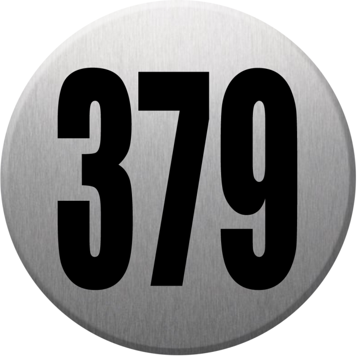 numéroderue379 - gris brossé 10x10cm - Sticker/autocollant
