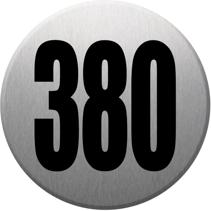 numéroderue380 - gris brossé 10x10cm - Sticker/autocollant