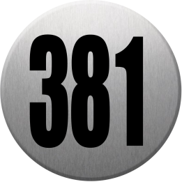 numéroderue381 - gris brossé 10x10cm - Sticker/autocollant