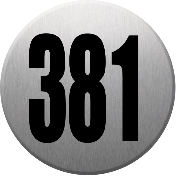 numéroderue381 - gris brossé 10x10cm - Sticker/autocollant