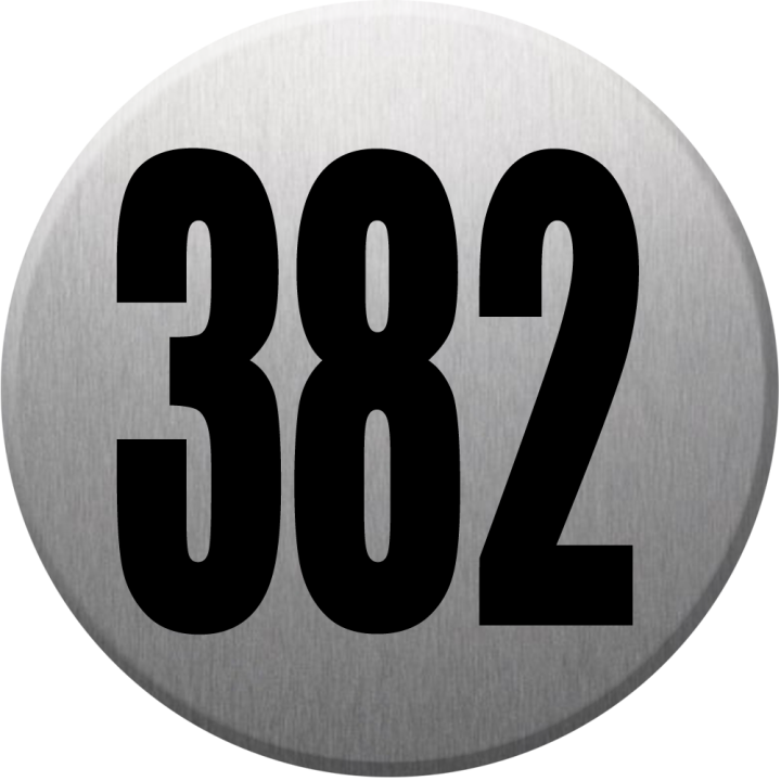 numéroderue382 - gris brossé 10x10cm - Sticker/autocollant