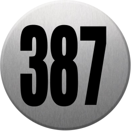 numéroderue387 - gris brossé 10x10cm - Sticker/autocollant