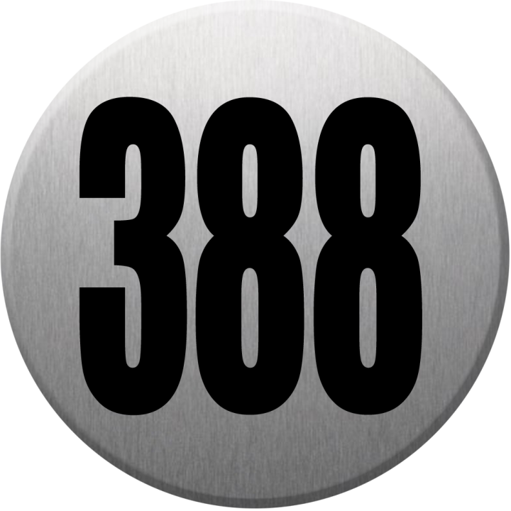 numéroderue388 - gris brossé 10x10cm - Sticker/autocollant