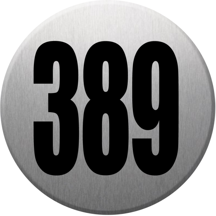 numéroderue389 - gris brossé 10x10cm - Sticker/autocollant