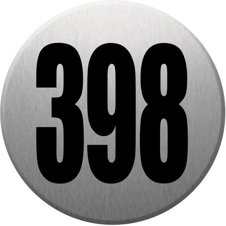 numéroderue398 - gris brossé 10x10cm - Sticker/autocollant