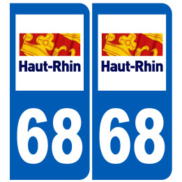 immatriculation 68 Le Haut-Rhin - Sticker/autocollant