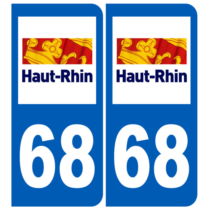 immatriculation 68 Le Haut-Rhin - Sticker/autocollant