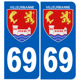 immatriculation 69 Villeurbanne - Sticker/autocollant