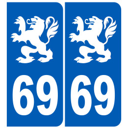immatriculation 69 Lyon - Sticker/autocollant