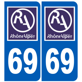 immatriculation 69 région - Sticker/autocollant