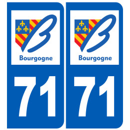 immatriculation 71 région - Sticker/autocollant