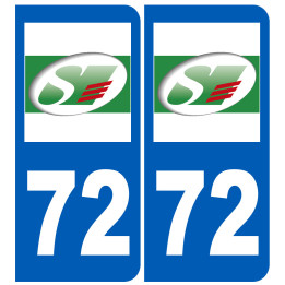 immatriculation 72 (Sarthe) - Sticker/autocollant