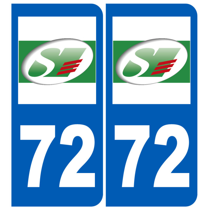 immatriculation 72 (Sarthe) - Sticker/autocollant