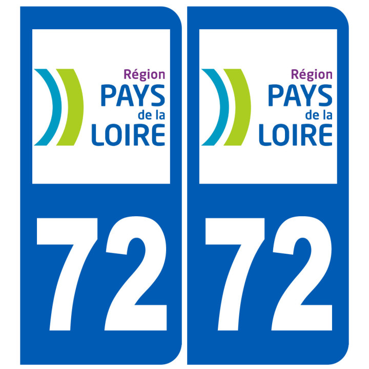 immatriculation 72 région - Sticker/autocollant