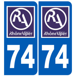 immatriculation 74 région - Sticker/autocollant