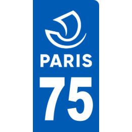 immatriculation 75 motard Paris - Sticker/autocollant
