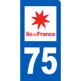 immatriculation motard 75 Ile de France - Sticker/autocollant