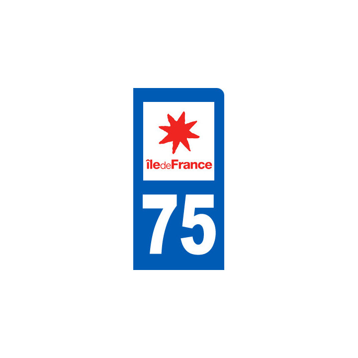 immatriculation motard 75 Ile de France - Sticker/autocollant