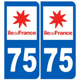 immatriculation 75 (Paris île-de-France) - Sticker/autocollant