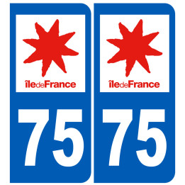 immatriculation 75 région - Sticker/autocollant