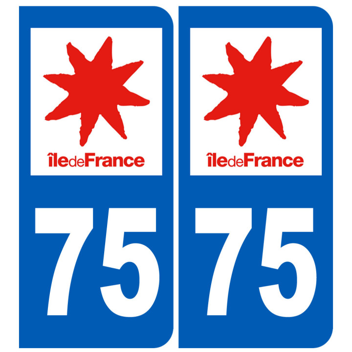 immatriculation 75 région - Sticker/autocollant