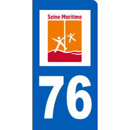 immatriculation motard 76 Seine-Maritime - Sticker/autocollant