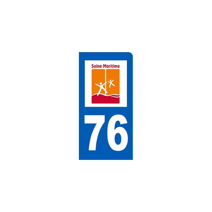 immatriculation motard 76 Seine-Maritime - Sticker/autocollant