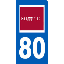immatriculation motard 80 la Somme - Sticker/autocollant