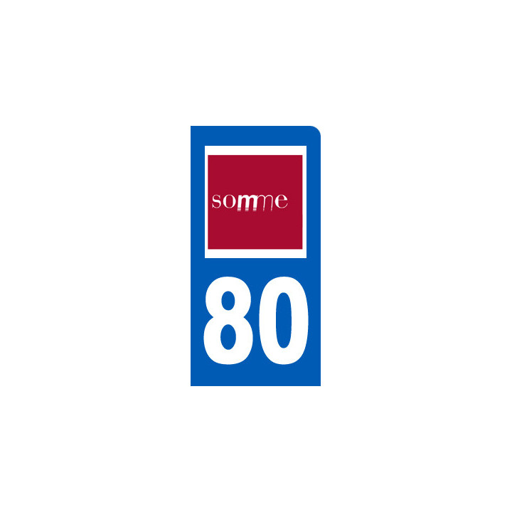 immatriculation motard 80 la Somme - Sticker/autocollant